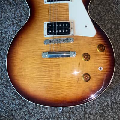 Immagine 2015 Gibson Les Paul Less+ Desert Burst electric guitar made in the USA flame top - 4