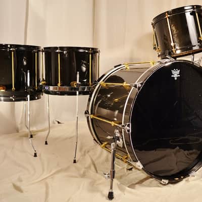 Noble & Cooley, THE FIRST SET.  22/8/10/12/13/14" Single Ply Drum Set - Black Lacquer image 2