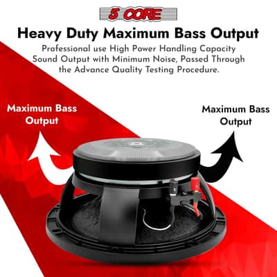 5 Core 10" Subwoofer Speaker 300W RMS Full Range Car Audio Sub Woofer 4 Ohm Bass Replacement Driver image 10