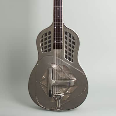 National  Style 1 Tricone Squareneck Resophonic Guitar (1931), ser. #2376, black tolex hard shell case. image 1