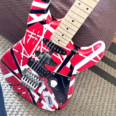Frankenstrat Van Halen Tribute w/ Lic Floyd Rose, raised Striped guitar Eddie Style image 4
