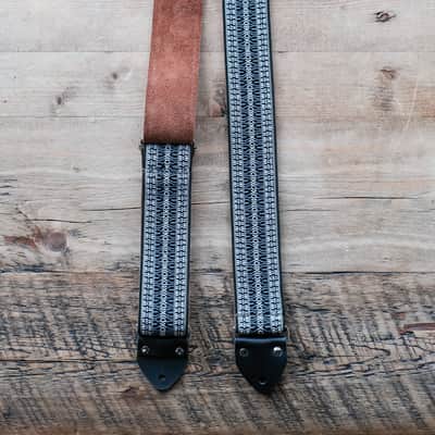 Vintage Blue 60s/70s Hippie Guitar Strap / Real Suede Backing / Handmade in the UK image 2