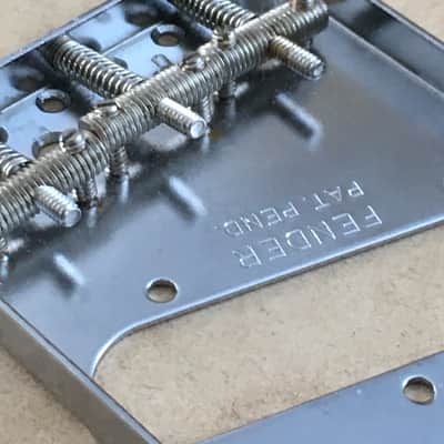 Vintage 50s Reissue Fender Pat. Pend. USA Lightly Aged Tele Ashtray Bridge Relic 3 Threaded Saddles image 16