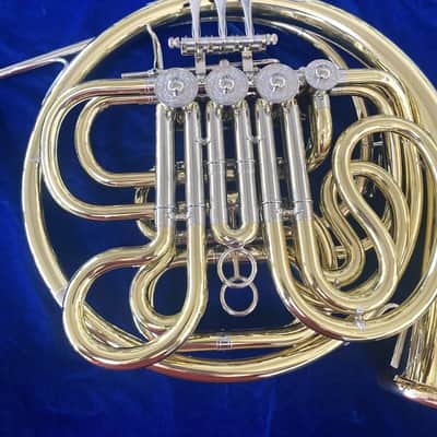 New Alexander 1103MAL-HG Double French Horn in Yellow Brass,Lacquered,Cut Bell,Hand Hammered Bell Spout; with Mouthpiece, Care Kit image 8