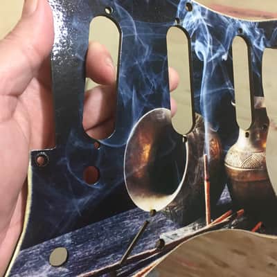 FTGP Relic Incense wood art pickguard for Stratocaster plus sticker image 3