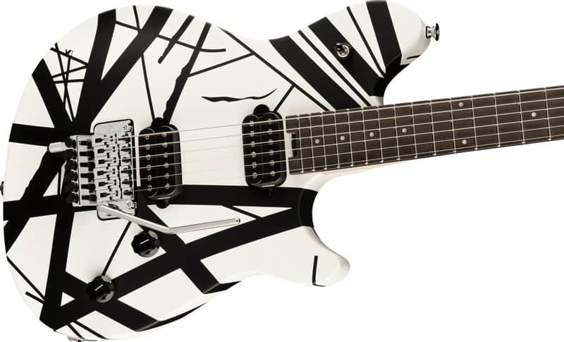 SPECIAL ORDER! EVH Wolfgang Special Striped guitar in Black / White Satin image 1