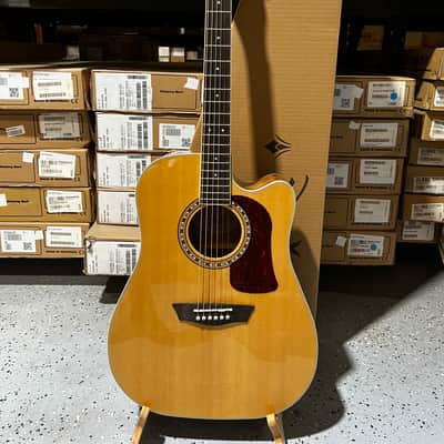 Washburn D10SCE Dreadnought Acoustic - Electric Guitar - Natural image 1