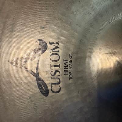 Zildjian 14” A Custom Hi-Hat Top with 14” A New Beat bottom  Mid-2000s - Brilliant - Custom Hybrid Frankenset - 998g/1451g image 8
