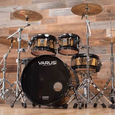 VARUS CUSTOM DELUXE 5 PIECE DRUM KIT, MAHOGANY SHELLS, ROYAL EBONY VENEER image 5