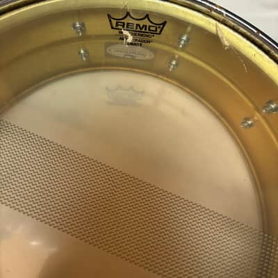 Remo Pearl Custom Alloy SensiTone SNARE Drum Coated Ambassador - Brass Shell - Used image 9