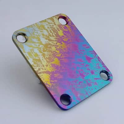 Rainbow Finish Titanium Alloy Guitar and Bass Neck Plate image 4