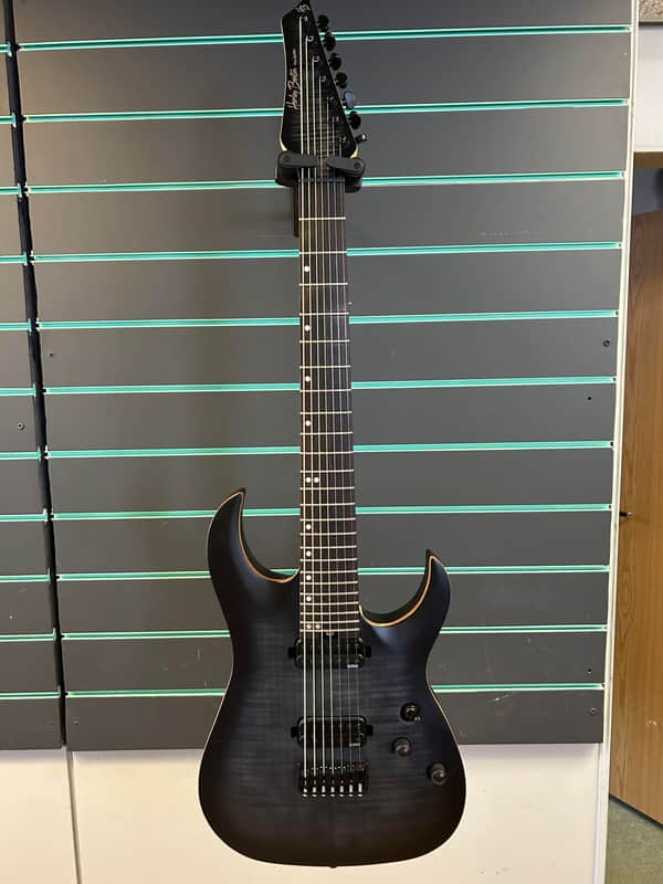 Harley Benton Amarok-7 BKBL 2021 Flame Burst 7-String Electric Guitar image 1