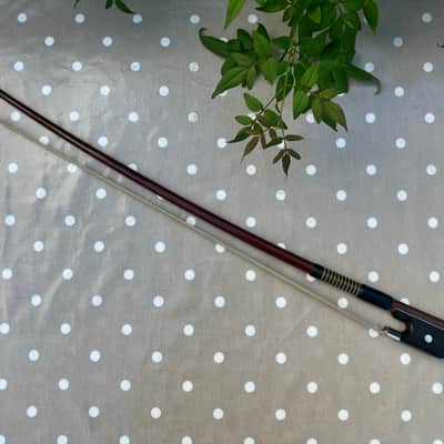 Double Bass French Bow - New Hair Just Had A Recommission - Brazilwood - Made In Czechslovakia image 6