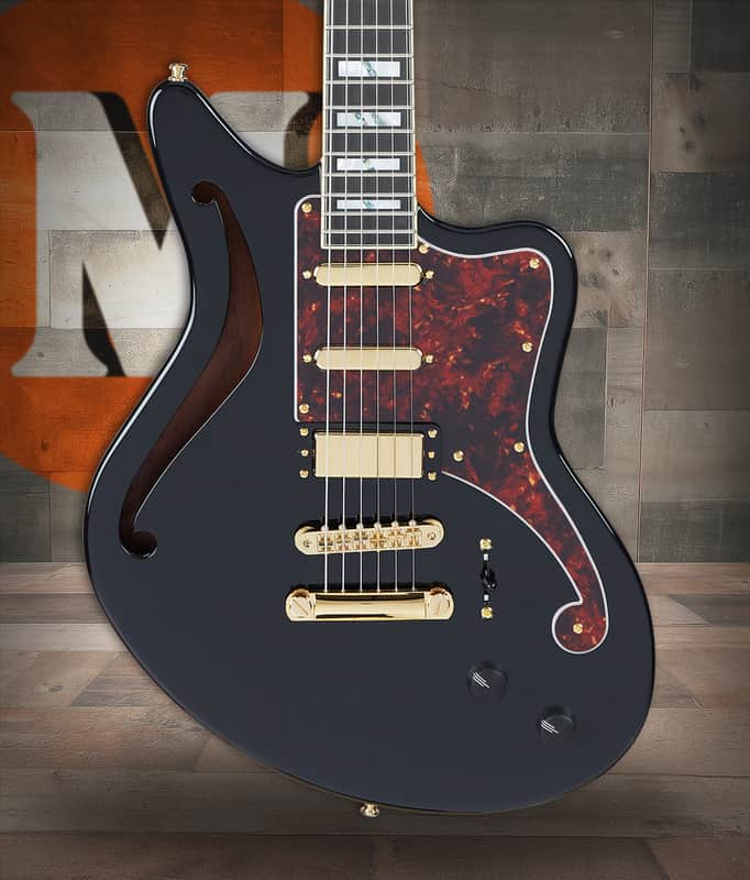 D'Angelico Deluxe Bedford SH - Black (DADBEDSHSBKGS) image 1