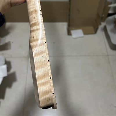 Matte 22Fret Flame Maple Electric guitar neck part 25.5inch wheel truss image 5