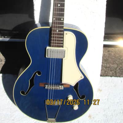 National Archtop Electric Guitar, 1956, Blue Finish, Kluson Tuners.SSC, image 2