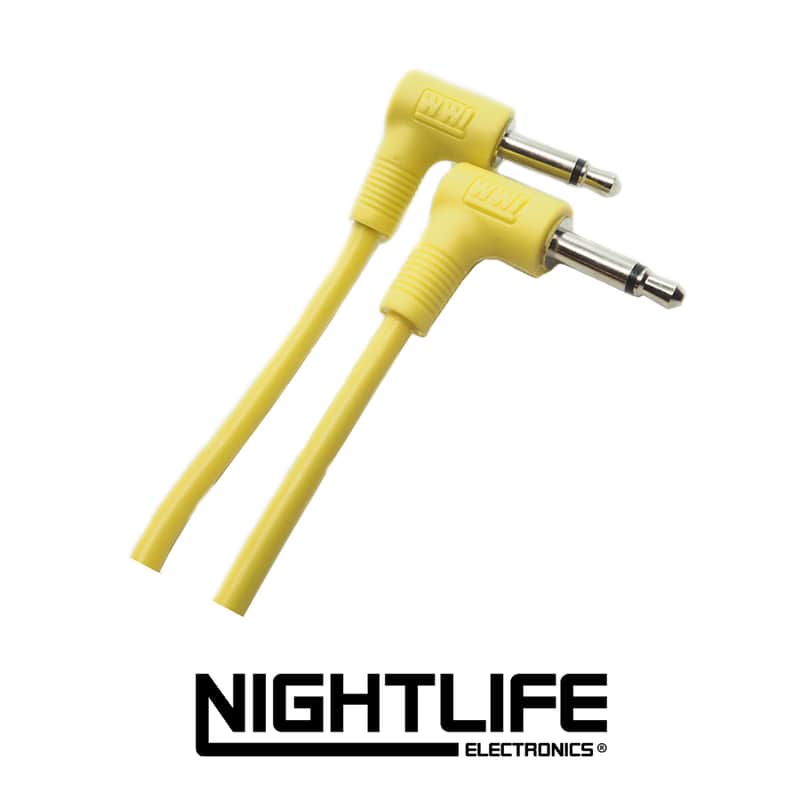 WWI Right Angle 3.5mm Patch Cable 5/pk - 30cm - Yellow image 1