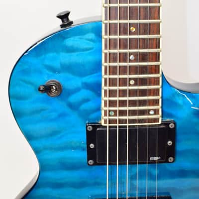 ESP EC-200QM Electric Guitar, See Thru Blue w/ Case image 7