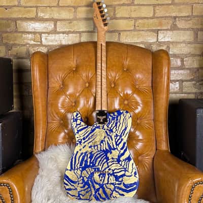 1998 Fender Custom Shop Custom Proto Telecaster 1 Of A Kind Prototype 23k Gold Foil / Blue “Penthouse Tele” Electric Guitar W/ Case & Documentation! image 2