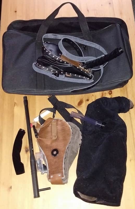 Parts for Uilleann Pipes: 2x Bellows + 1x Sheepskin Bag + Chanter + Reeds etc. image 1