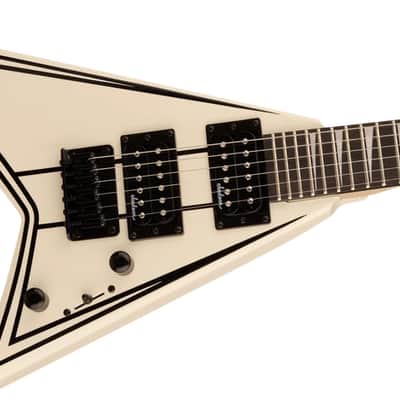 Jackson JS Series RR Minion JS1XM, Snow White w/Black Pin Stripes, Amaranth image 4