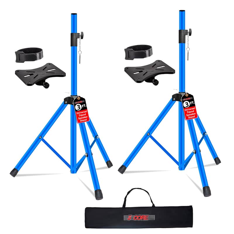 5 Core Speaker Stand Pair Height Adjustable 36" Heavy Duty PA DJ Tripod Studio Monitor Stands image 1