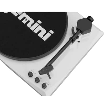 Gemini TT-900 Black White Bluetooth Stereo Vinyl Record Turntable System image 5
