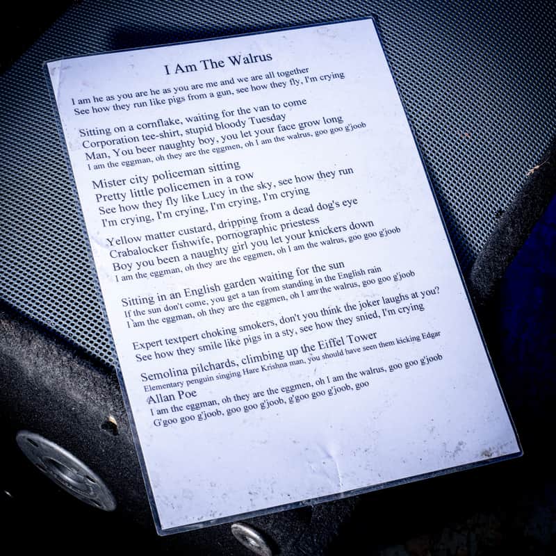 Oasis I am the Walrus A3 Laminated Lyrics 2000s image 1