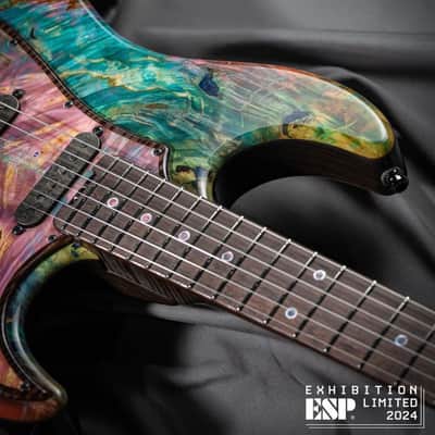 ESP Exhibition Limited EX24-02 Snapper Custom Shop 2024 - Multiple Colored Stabilized finish w/Super Natural/See Thru Black image 4