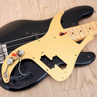 1983 Fender Precision Bass '57 Vintage Reissue Fullerton Black Over Fiesta Red 100% Original w/ohc image 20