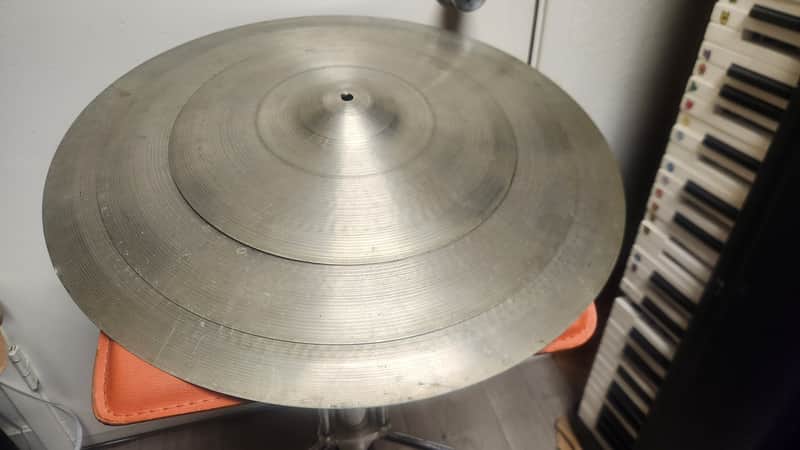 Vintage Zyn Made in England Cymbal Pack 22" Ride, 18" Crash, 14" Hi Hat Cymbals image 1