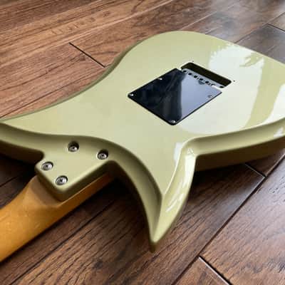 Vintage 1990s Tokai Blazing Fire  HSS Electric Guitar Talbo Reissue Super Strat Sage Mirror MIJ image 12
