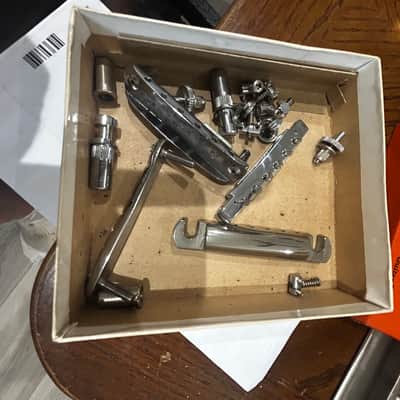 Vintage Gibson Bridge and hardware set up with stop bar and everything you see in the box 1960’s - Nickel image 5