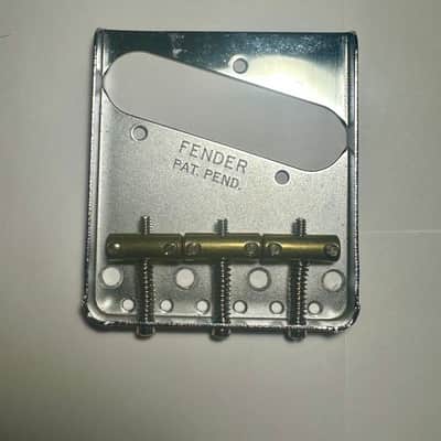 Fender vintage style telecaster bridge with brass saddles Mid 2010s image 2