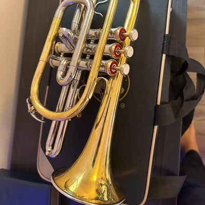 Bb Cornet – Gold/Silver Finish – Complete with Hardcase & Mouthpiece image 1