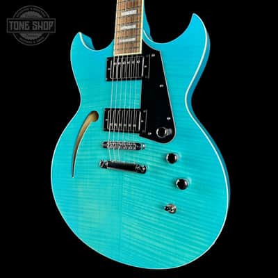 Used Reverend Manta Ray HB Turquoise Flame w/Gator Transit Bag TSU24812 image 3