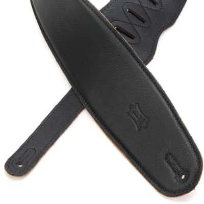 Levy's M4GF-BLK 3.5-inch Padded Garment Leather Bass Strap - Black image 1