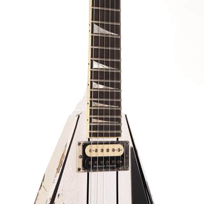 Jackson Custom Shop RR Rhoads Nitro Tour Relic White with Black Pinstripes image 5