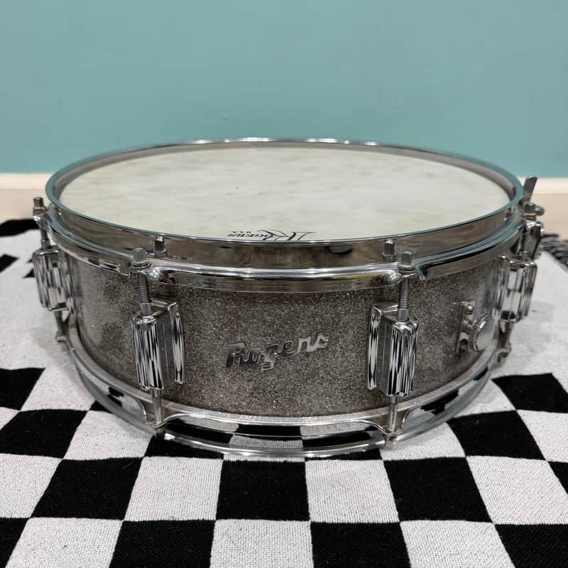 Rogers Cleveland 5x14" Silver Sparkle Powertone Snare Drum image 1