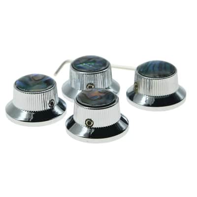 Les Paul Chrome Abalone Top Hat Metal Bell Knobs with Screw (Set of 4) image 2