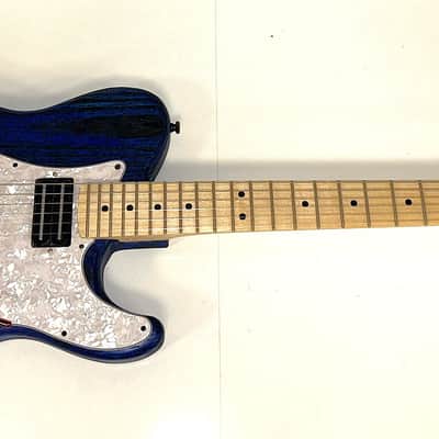 Hot rod, custom blue Hybrid Telecaster style guitar, Floyd rose, coil split image 7