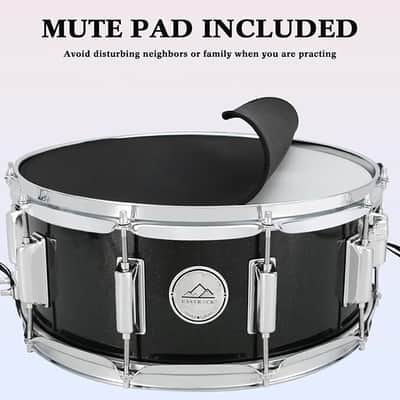 Snare Drum 14X5.5 Inches for Student Beginners with Gig Bag, Drumsticks, Drum Keys, Coated Material Drum Head, Black image 6