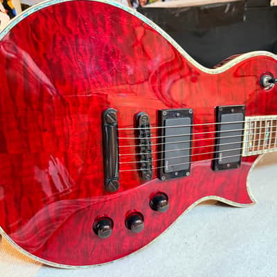 ESP LTD EC-1000 QM Black Cherry EMG Upgraded Tuners Electric Guitar image 1