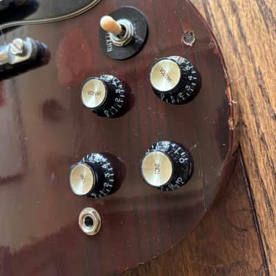 Vintage 1970s Greco SS 600 SG Electric Guitar Oxblood 'Gneco' Maxon Pickups MIJ Japan Matsumoku image 7