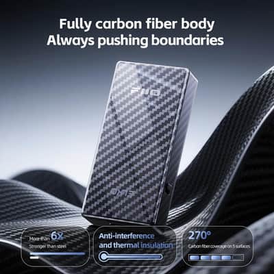 FiiO QX13 Portable DAC Amp, ES9027PRO 8-Ch DAC, 900mW×2, XMOS 16-Core, 10-Band EQ, Carbon Fiber Body, Color Display (Black) image 3