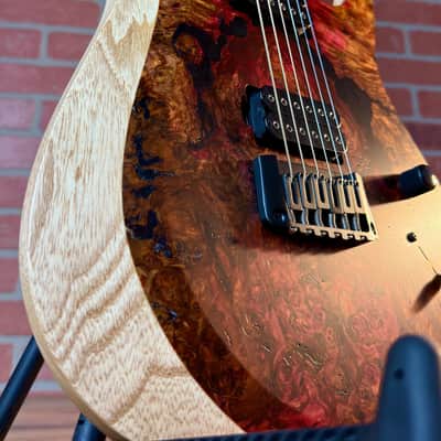 Schecter USA Custom Shop Sunset Extreme Electric Guitar - Natural Satin Stabilized Burl Top image 12