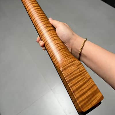 AAAAA Tele Ebony Fretboard Roasted flame Maple Electric Guitar Neck Radius 12inch Round stainless steel 22 frets hole 10mm Radius: 12 inches image 6