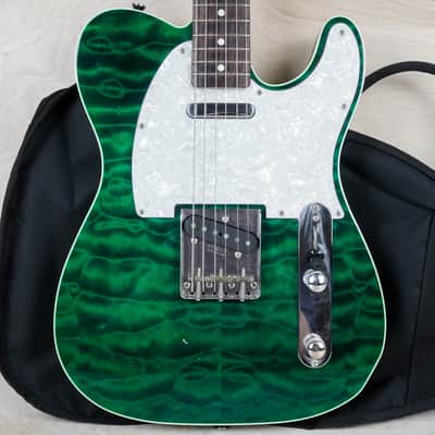 Fender TL62B-QT Custom Telecaster Reissue MIJ 2012 Transparent Green Quilt Top w/ Gig Bag