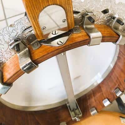 Framus 5 string banjo, long neck, Texan model 1973 - brown image 21