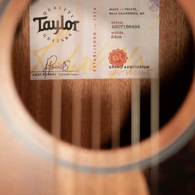 Taylor 24ce Grand Auditorium Acoustic-Electric Guitar with Gig Bag image 15